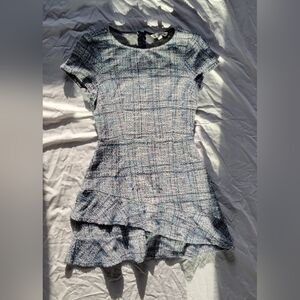 Speechless Asymmetrical Dress in Blue and Gray